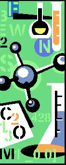 Imagen de la estructura del metano y de productos qumicos en materiales de vidrio.