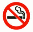 Logo con la prohibición de fumar.